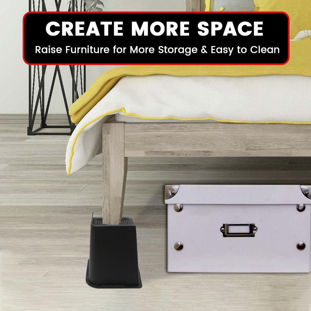 4 Pcs/Set Support Bed Risers Heavy-Duty Bed Lifter Bed Lifts Risers  Couch Sofa Table Chair Leg