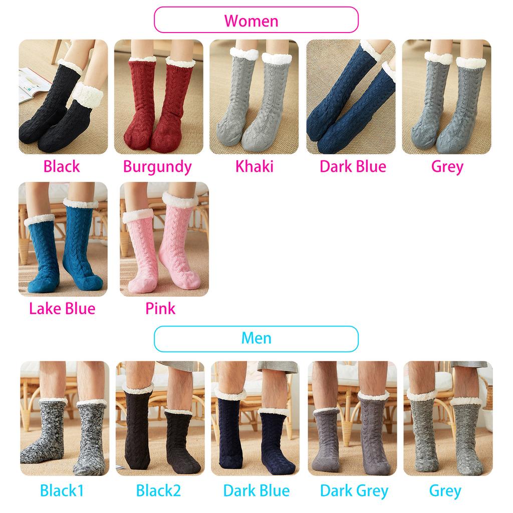 Women Winter Socks Plush Thick Warm Soft NonSlip MidCalf Home Floor Socks Hosiery