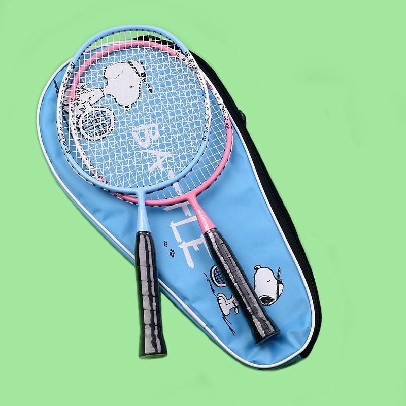 Kids Badminton Racket Set 2pcs Lightweight Carbon Fiber Racquets With Carry Bag Family Play Training