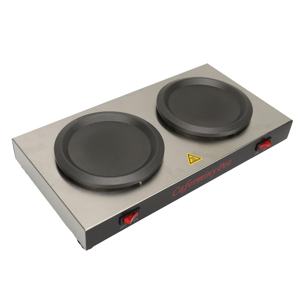 Aquecedor de Café Duplo Aquecedor de Cafeteira Comercial Dupla Chapa Quente Aço Inoxidável Portátil