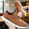 Classic Men Casual Shoes Breathable Brogue Flats Cushioning Color Blocking Design Dress Shoes VErsatile Business Light Sneakers