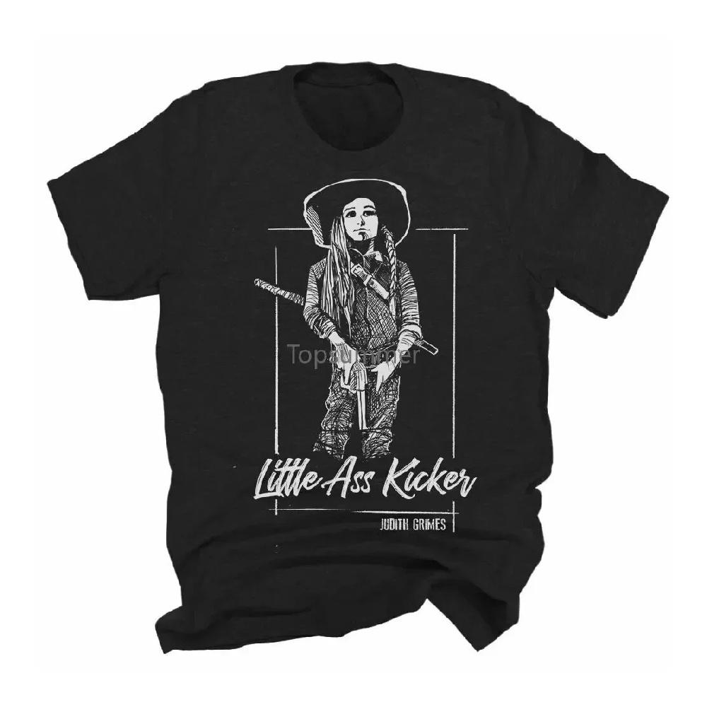 Judith Grimes Little Ass Kicker The Walking Dead T-Shirt Twd Rick Grimes Carl S чёрный