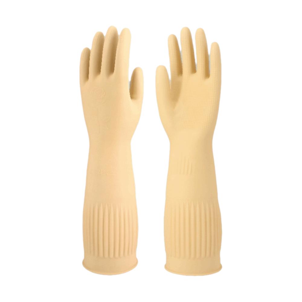 Extra Long Cuffs Rubber Cleaning Gloves Acid Resistant Reusable Chemical Resistant Gloves Thick Material Waterproof