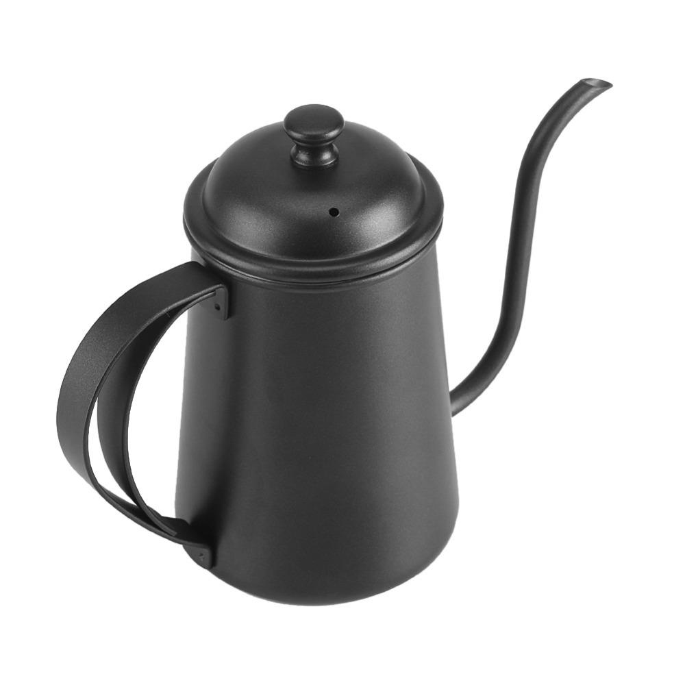 650ML Capacity Coffee Drip Pot Black Color Stainless Steel Kettle Coffee Brewing