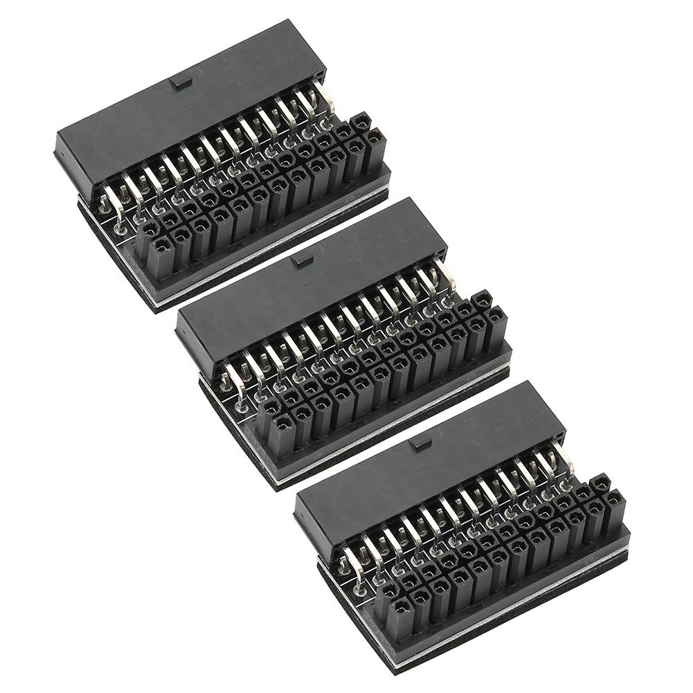 3PCS Motherboard Power Connector Adapter GMTA 24P Turn 90 Degree Joint DIY Installed Accessory