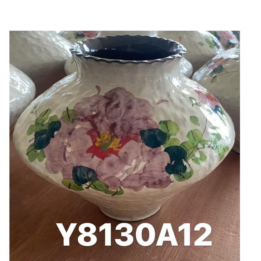 

Цзиндэчжэньская керамическая ваза: Керамика для цветочной композиции в стиле ваби-саби для гостиной или обеденного стола Mouth 12, Height 23, Belly 30