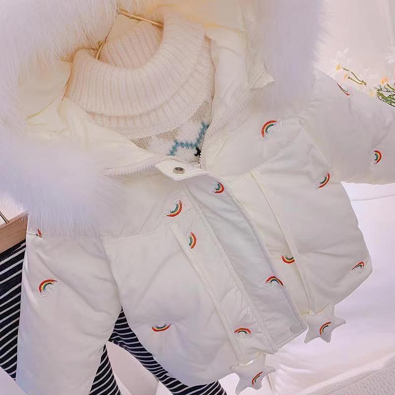 

Пальто зимнее утолщенное для девочек-малышек в корейском стиле цвета слоновой кости 2025 80 слоновая кость/белый