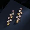 copper Exquisite Zircon Color Love Long Earrings Tassel Luxurious Temperament Colorful Zircon Stud Earrings Party Gift
