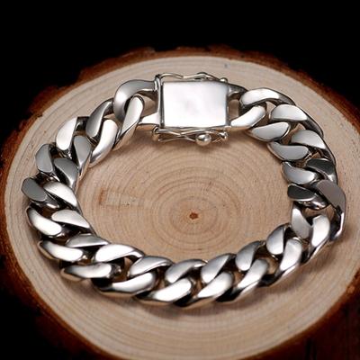 Kubanisches Armband für Herren, trendig, dick, dominant, Ins, schlicht, modisch, Persönlichkeit, europäisches und amerikanisches Hip-Hop-Armband für Männer