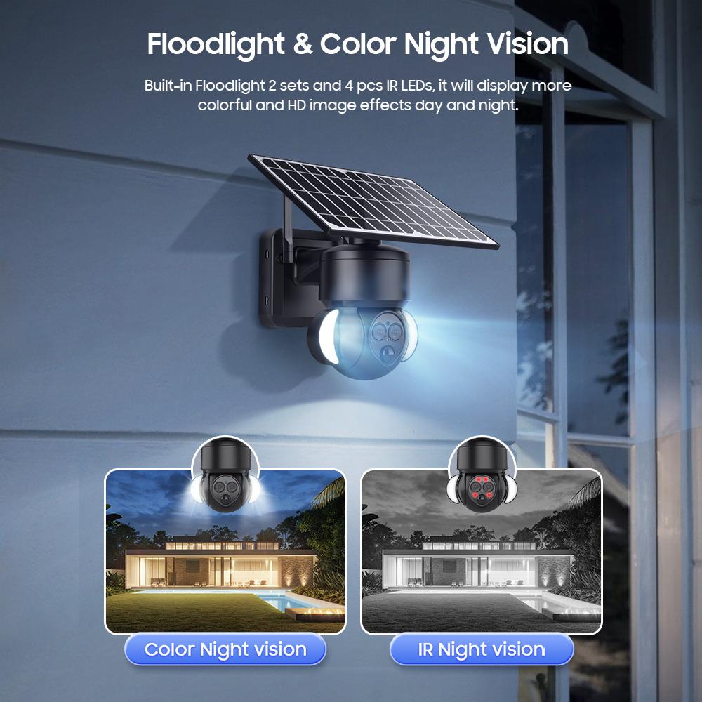 4K Solar Charge 8MP HD IP Camera 4G PTZ Dual Lens 12X Zoom Outdoor Waterproof Security CCTV Cam WIFI Surveillance Camera