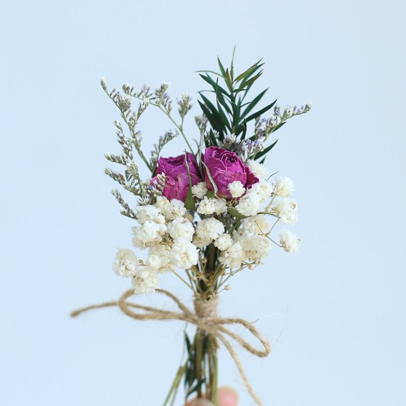 12cm Preserved Flower Boutonniere: Mini Bouquet for Bride, Bridesmaid, Wedding, Gift Box, Party Favor Decoration