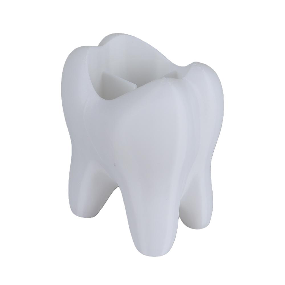 

Tooth-Shaped Toothbrush Holder Organizer Pen Holder Plastic Makeup Brush Storage Rack Bathroom Accessories Tool Home Decoration