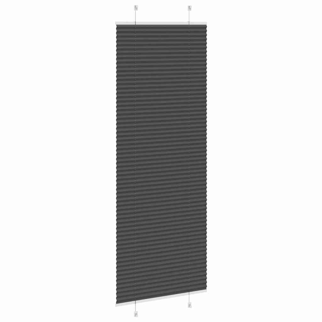 Roleta Plisowana Czarna 70X200 Cm Szerokość Tkaniny 69,4 Cm