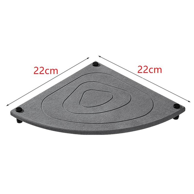 A20F-Instant Dry Kitchen Sink Organizer Diatomite Stone Tray Absorbent Mat For Soap Holder Sponge And Toothbrush Cup Coasters