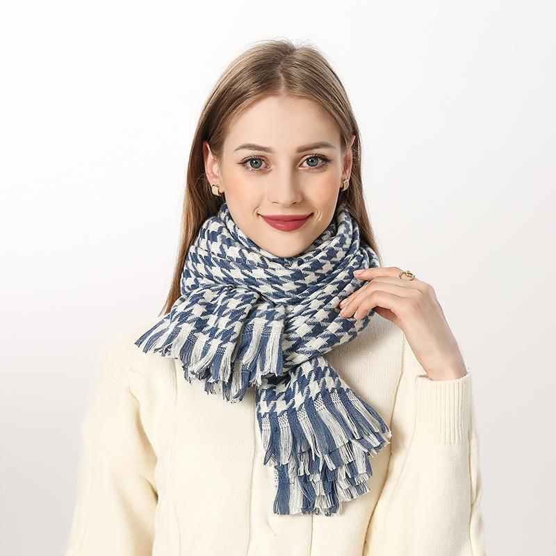 Luxury Plaid Scarf Winter Warm Cashmere Women Long Bandana Pashmina Foulard Female Scarves Tassel Shawl And Wraps  Design