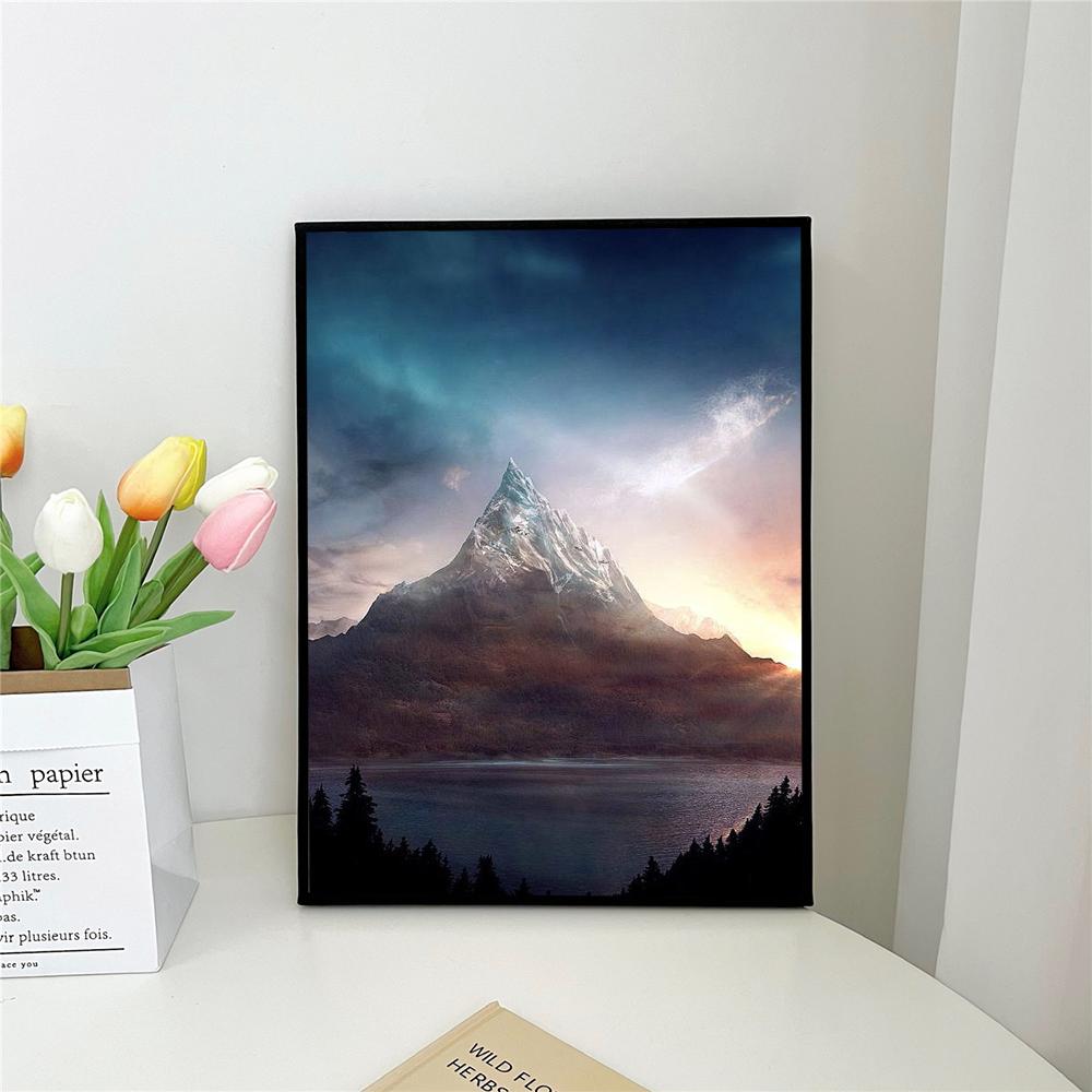 

1 шт. Горный пейзаж кошка самоклеящийся художественный постер водонепроницаемая бумажная наклейка кофейня бар комната настенный декор 21cm×30cm NoFrame