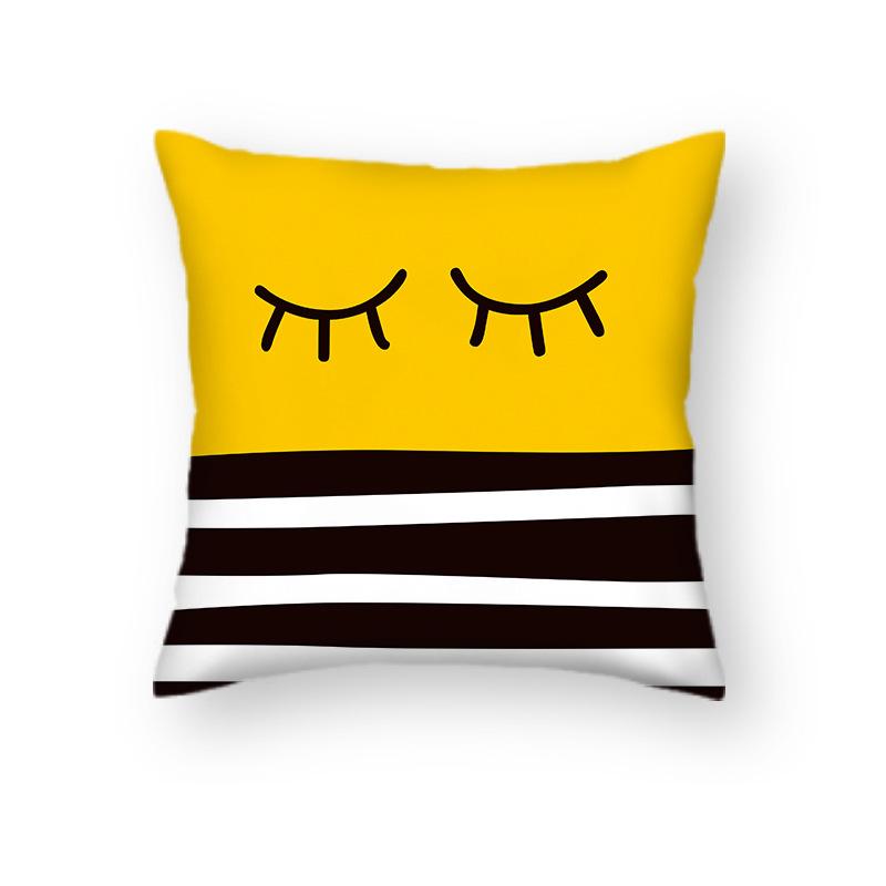Nordic Ins Style Geometric Cartoon Animal Pillowcase Office Car Cushion Sofa Decoration Pillowcase