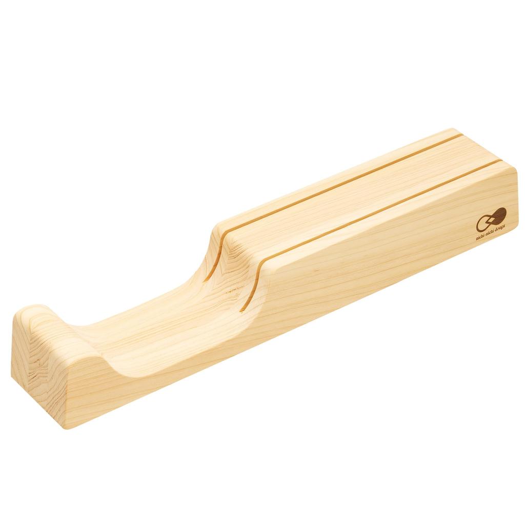 Nichinichi Tools Scrap Wood Knife Stand, Double, Horizontal, Wooden, Made in Japan