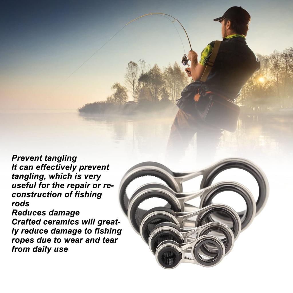 Fishing Rod Guide Line Ring Ceramic Ring Damage Reduction 55 Pieces Fishing Rod Tip Ring