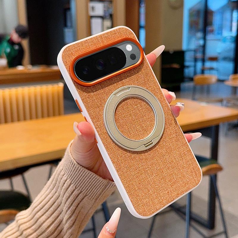 Shockproof Magnetic Case With Adjustable Kickstand For Google Pixel 10 Pro XL 10A Luxury Cloth Metal Lens Protective Back Cover