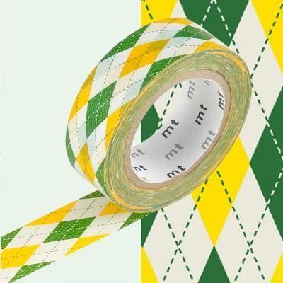 Masking Tape MT 15 mm Arlequin jaune & vert