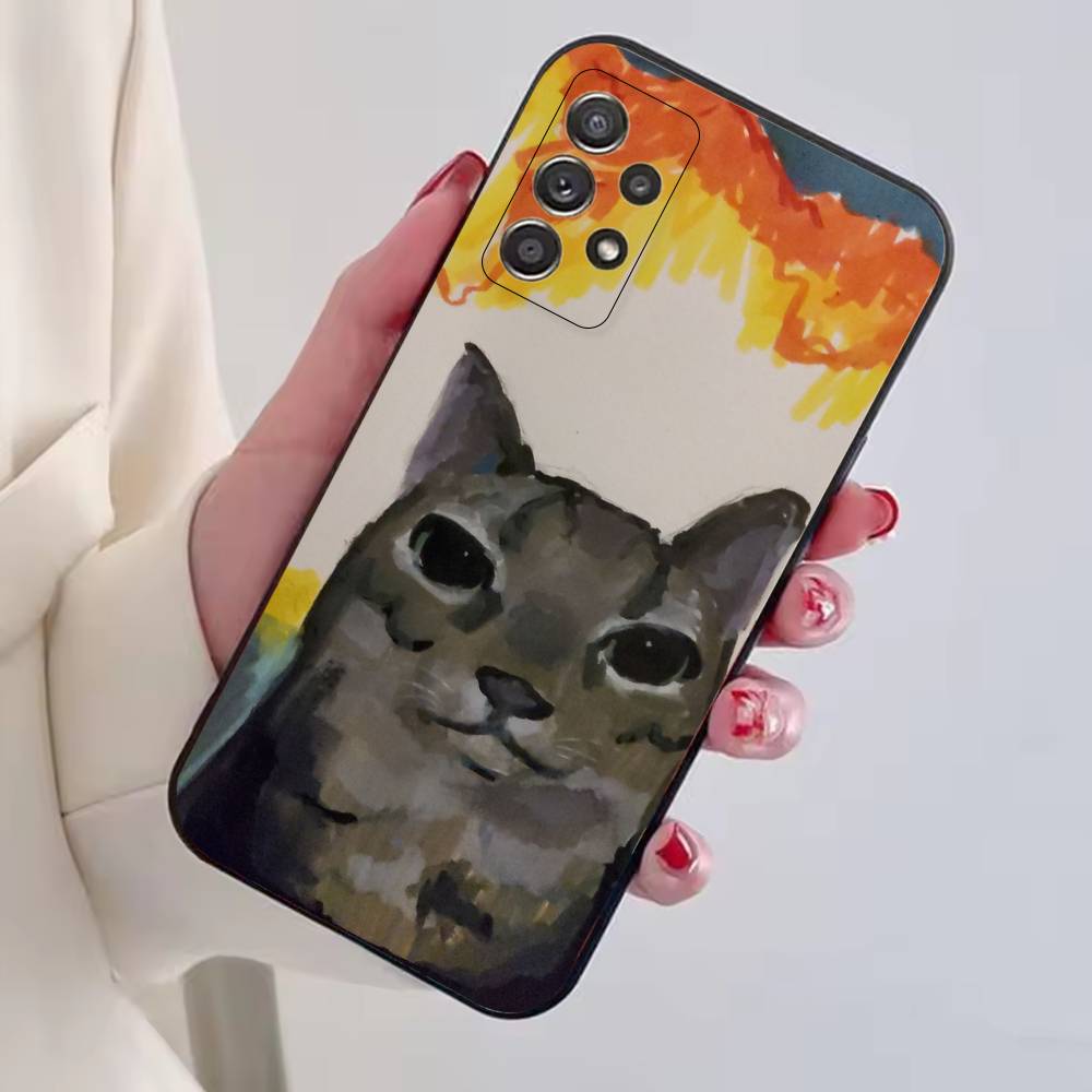 Cat Memes F-Funny Cute Phone Case For Samsung S25,S24,S21,S22,S23,S30,Ultra,S20,Plus,Fe,Soft Silicone Black Cover