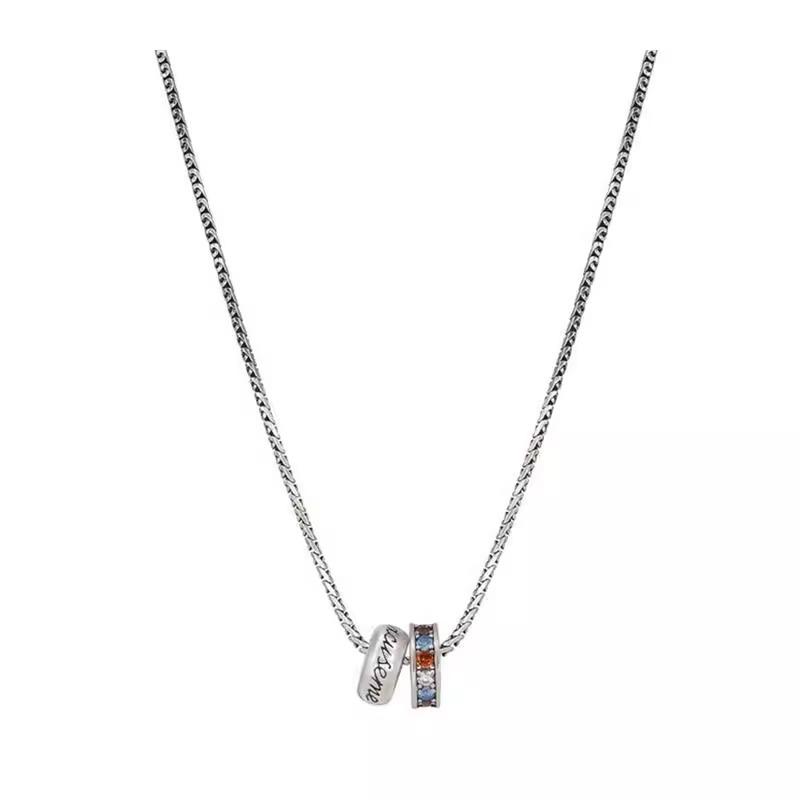 Letter colored diamond necklace women s new clavicle chain new high-end clavicle chain