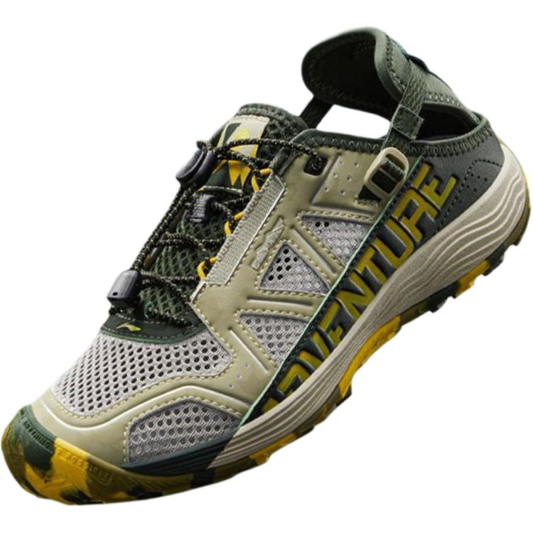 Li Ning Kids Outdoor Soft Comfortable Creek Shoes Non-Slip Wear-Resistant Low-Top Outdoor Shoes Kids Shoes Green YKEV012-3