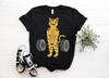 Deadlifting Cat Weightlifters Gym Workout Funny T-Shirt, Trainer Training Cats Owner Lover Gift, Fitness Bodybuilding Kitten Kitty Barbell,