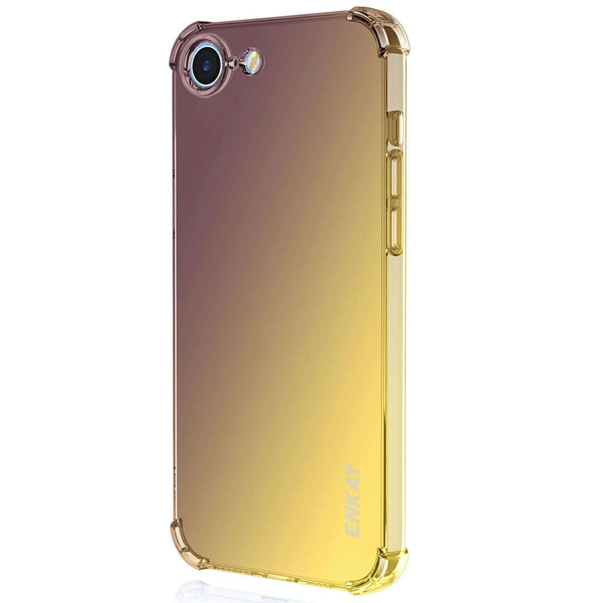 

ENKAY Для iPhone 16e Чехол Серия Градиент Утолщенные Четыре Угла Противоударный ТПУ Чехол для Телефона Black/Gold