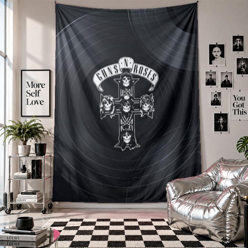 Guns N’ Roses Wall Tapestry Home Decor Wall Hanging Cloth for Bedroom Living Room Background