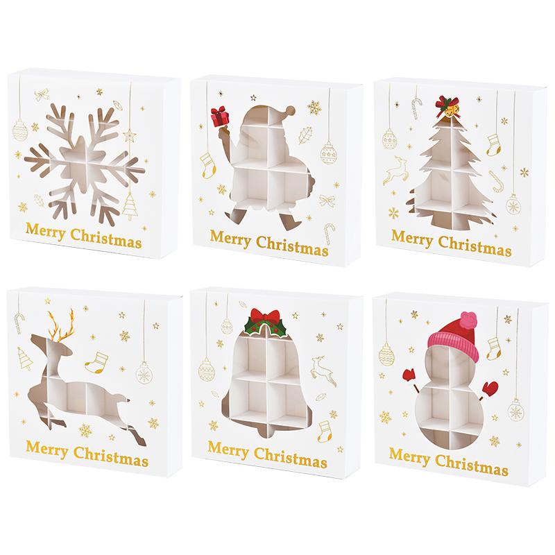 

1/6 шт. Рождественские коробки для конфет и печенья, упаковка для закусок и подарков, украшение, детские сувениры, товары для рождественской вечеринки 2025, Новый год 2025 1pcs