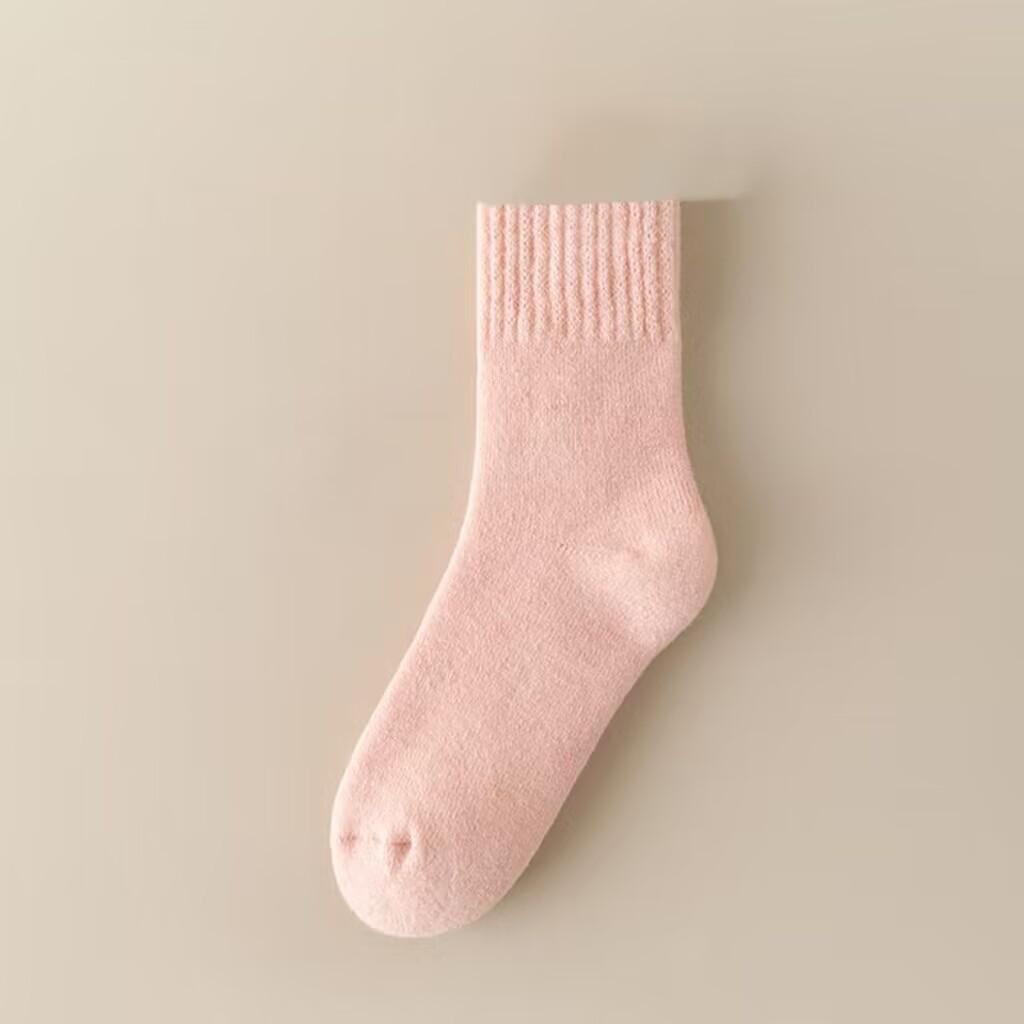 Women's Autumn and Winter Cashmere Mid-calf Warm Fleece Thickened Plush Long Calf Postpartum Socks Floor Sleeping Wool Long Socks