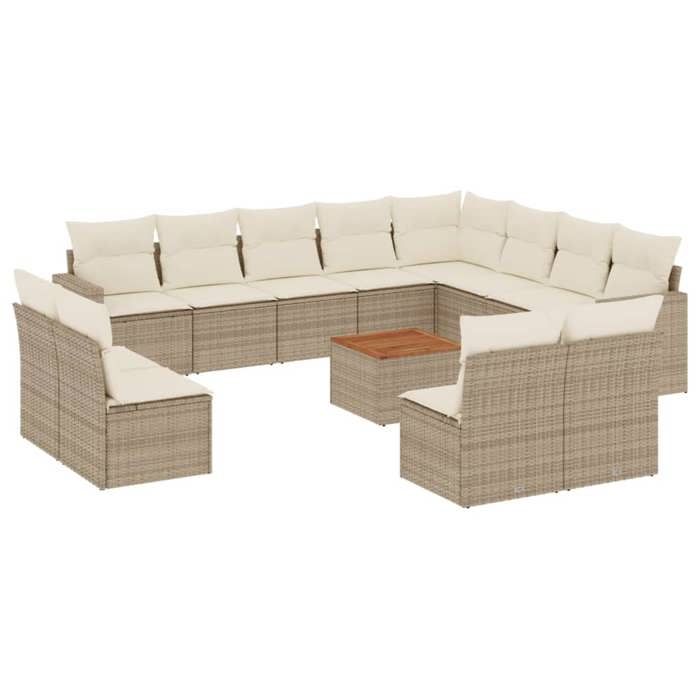 VidaXL Salon de jardin avec coussins 13 pcs beige résine tressée 3224371