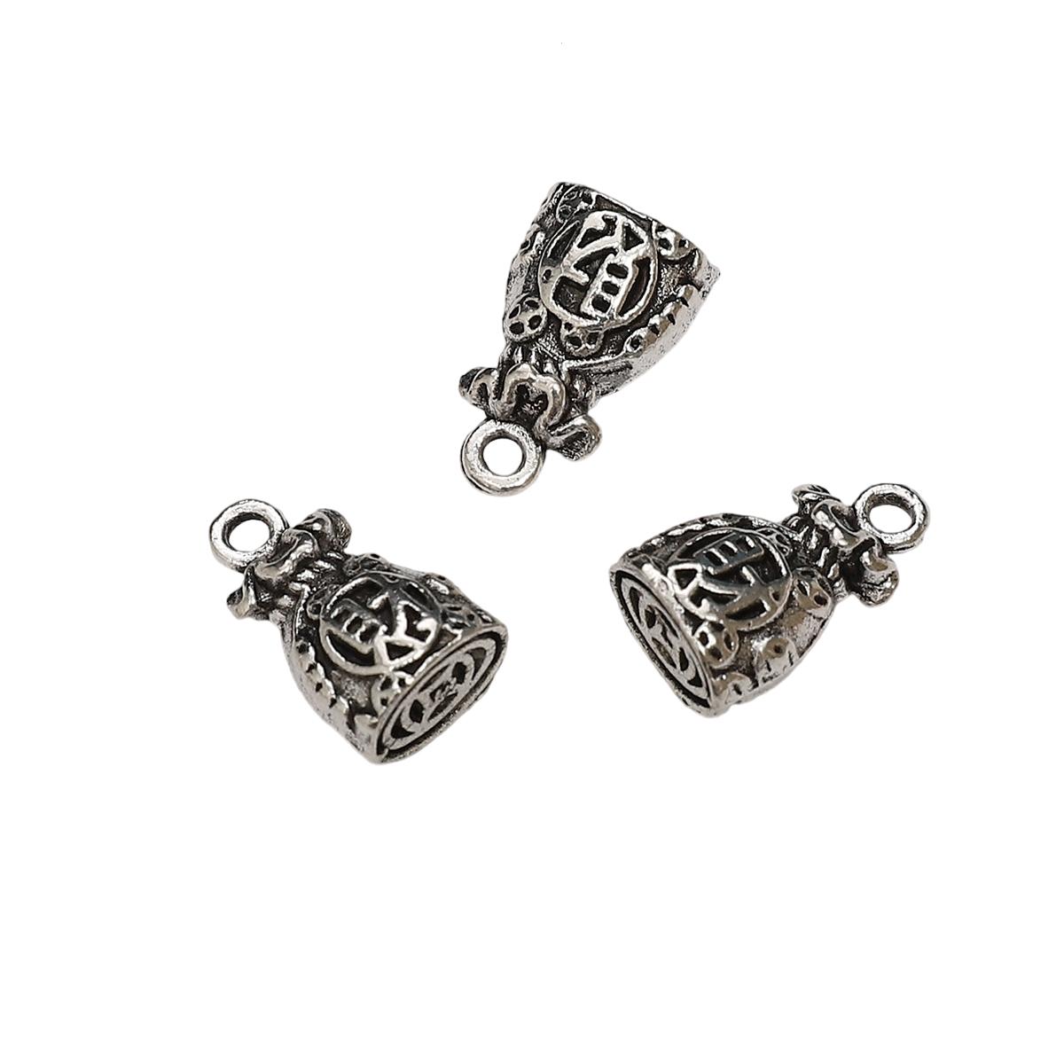 

1/5/10 шт./пакет сплав китайский благоприятный кулон DIY браслет ожерелье серьги ювелирные изделия аксессуары 15x9mm 5pcs/bag