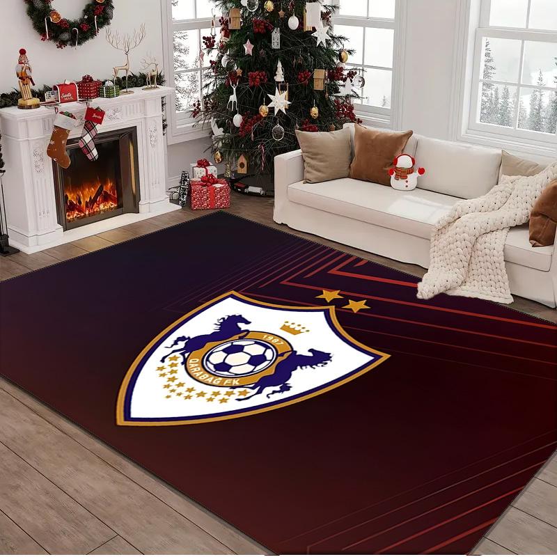 1PC rug Soccer Team Qarabag Design Carpet, Chair Rug,Area Rug for Office Bedroom living rooms bedroom, Doormat decor Christmas fan gifts