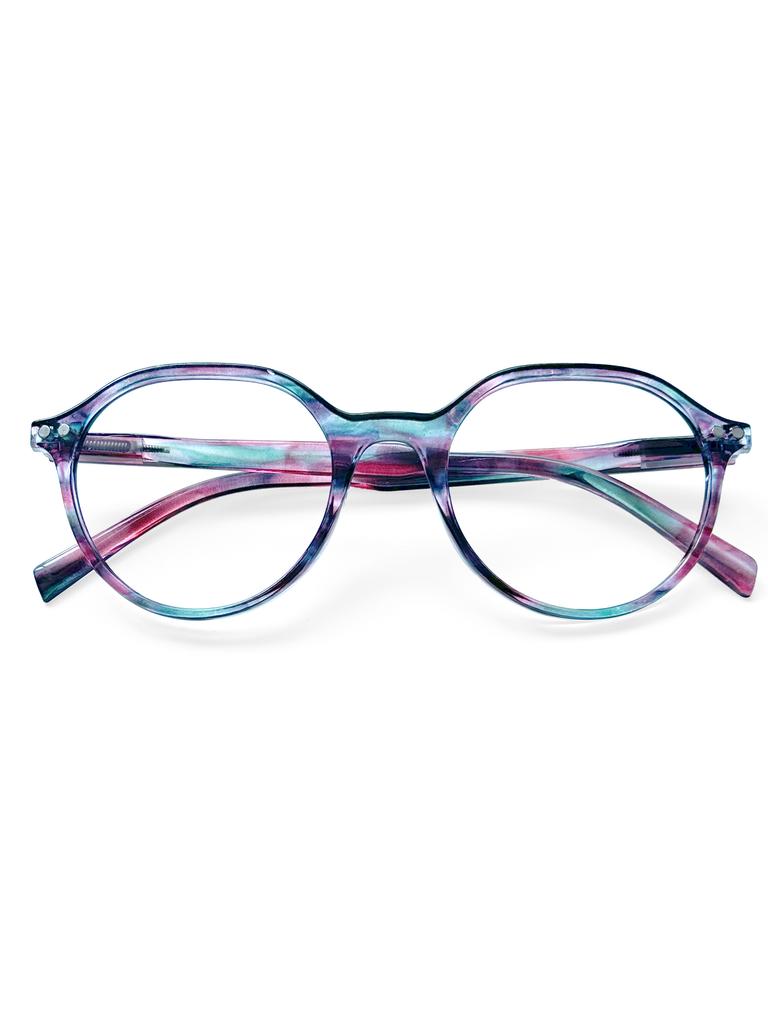 Turzing Round Reading Glasses for Women Men Spring Hinge Lightweight Pattern Print Eyewear