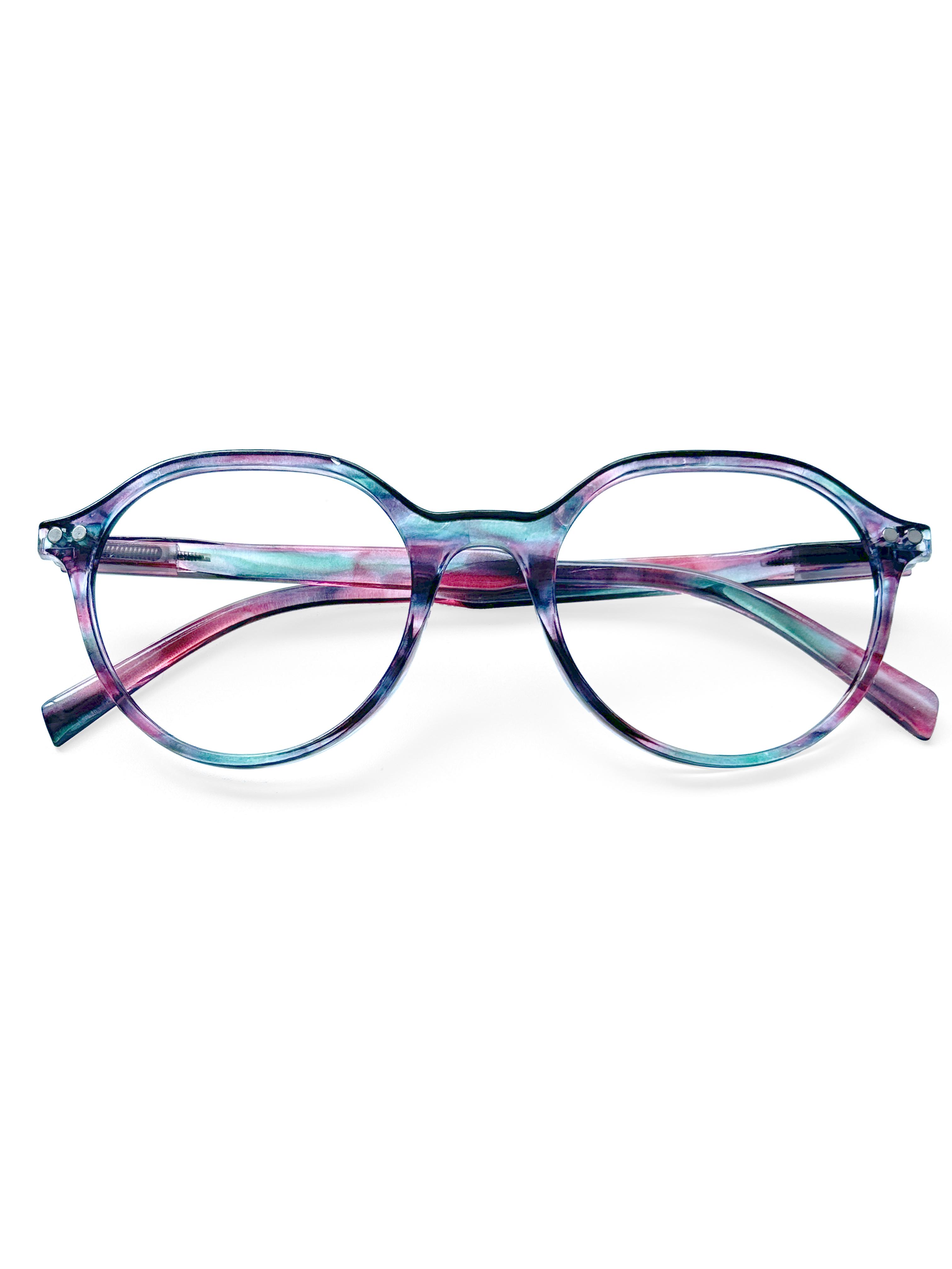 

Turzing Round Reading Glasses For Women Men Spring Hinge With Pattern Print Reader Glasses Eyeglasses +4.0