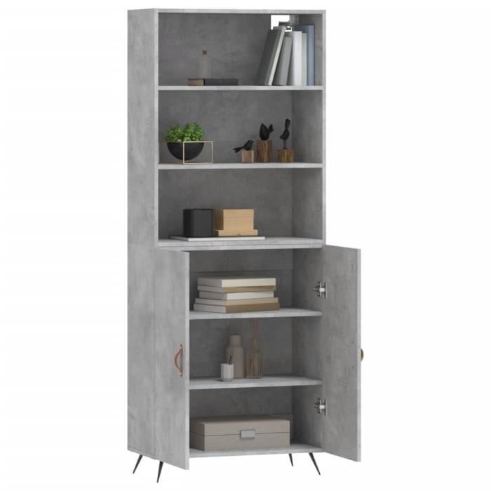 VidaXL Highboard Concrete Grey 69.5x34x180 Cm Engineered Wood 3189225