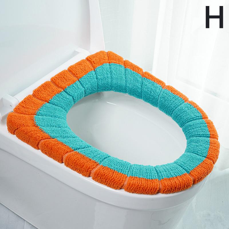 

1Pc Keep Warm Pumpkin Pattern Closestool Mat Double Color Bathroom Accessories Knitting O-shape Home Decor Toilet Seat Cover