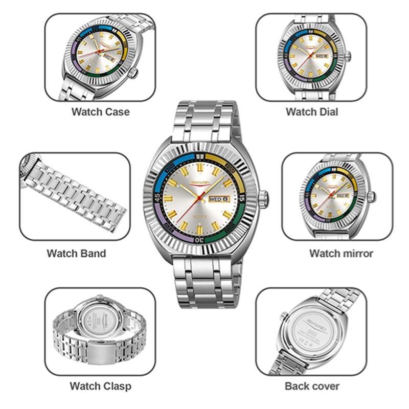 SKMEI Business Fashion Design 3Bar Waterproof Time Week Date Wristwatch Movement Quartz Watches