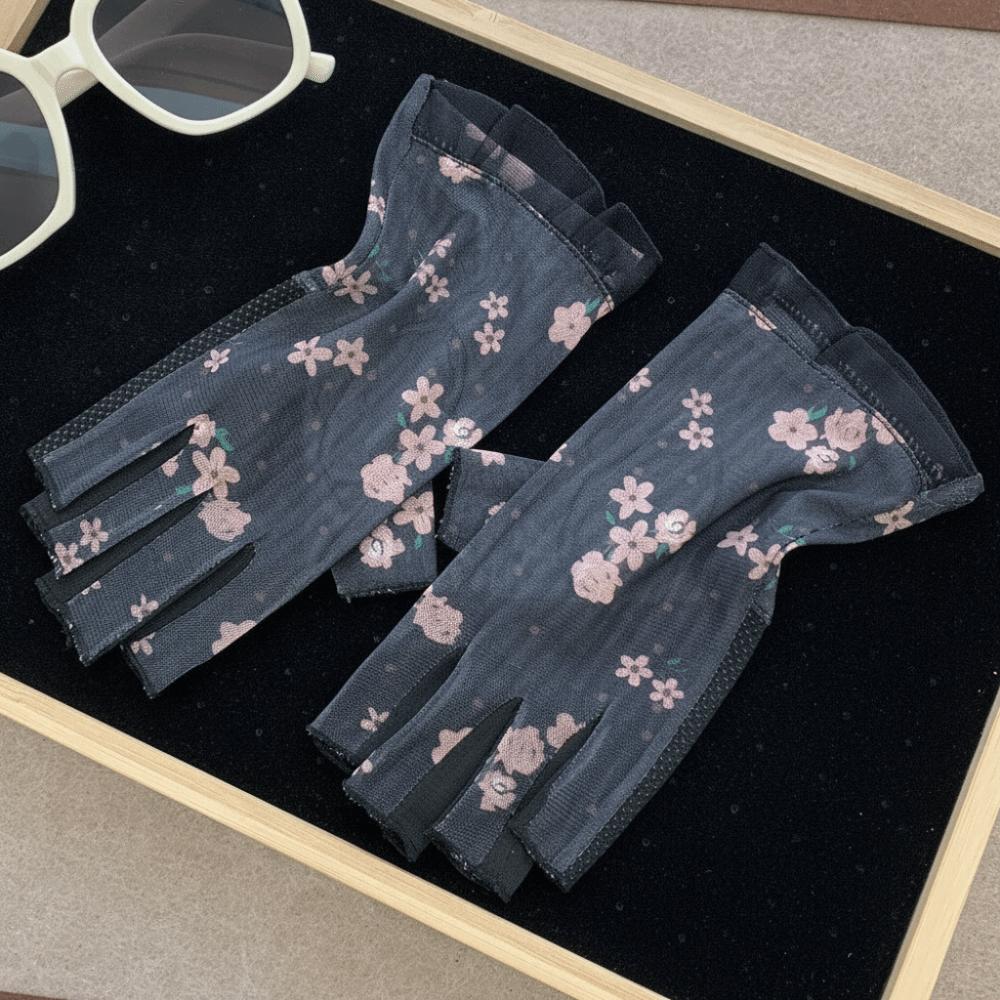 Silicone Anti Slip Half-Finger Gloves Thin Sun Protection Gloves Summer Driving