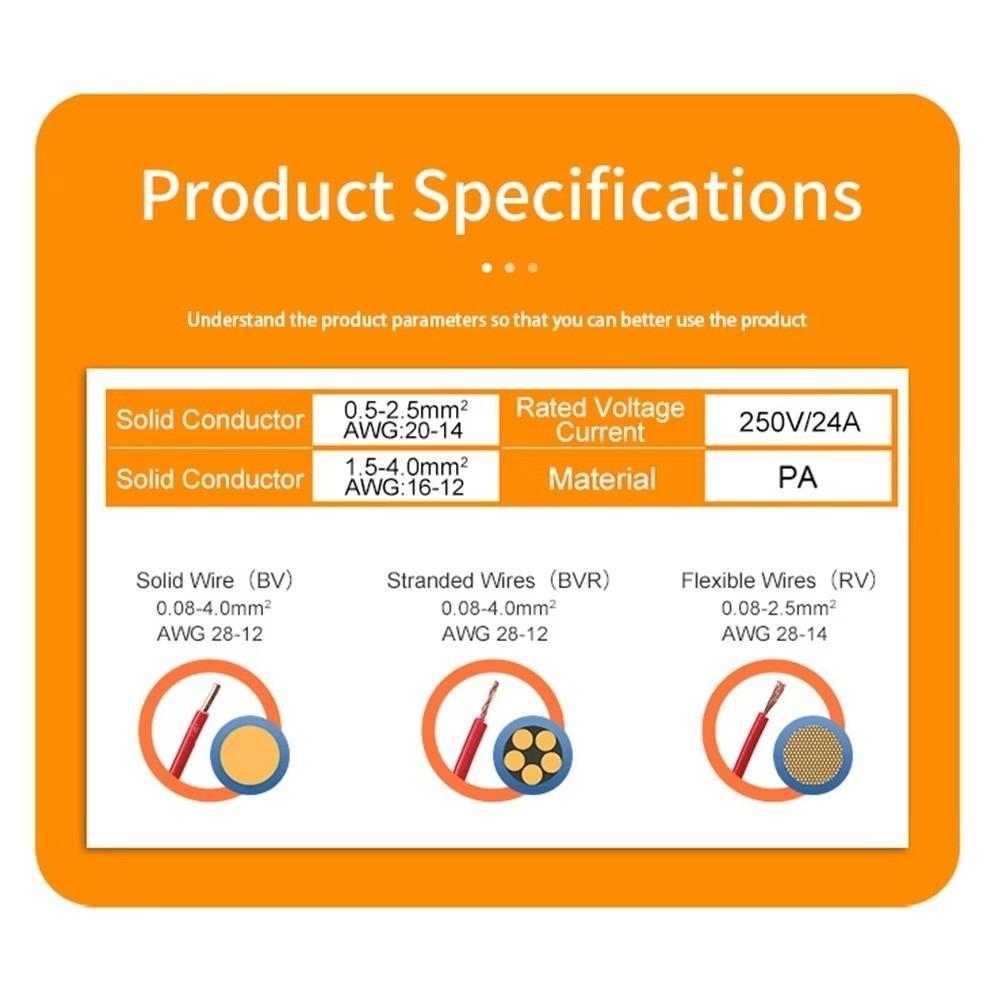10PCS Push In Quick Terminal 2/3/4/5/6/8 Pin Splice Terminal Electrical Connector Electrical Wiring