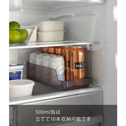 Yamazaki Tower Refrigerator Can Storage, Black, Approx. W37.5 x D14 x H8.2cm, 5767, for Refrigerator Storage