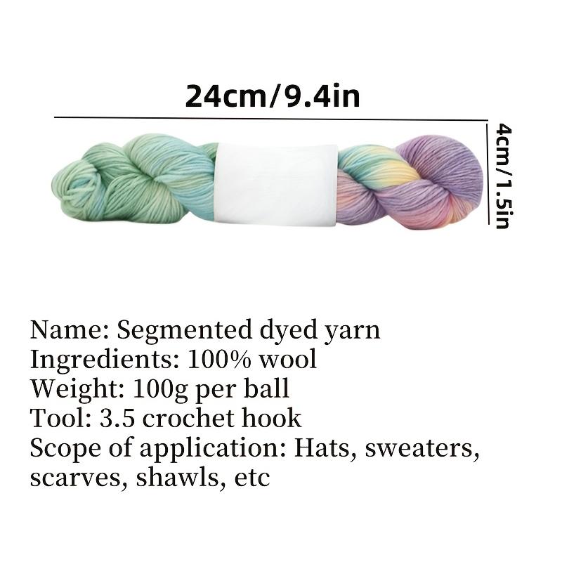 Ensemble de fil chiné Artisan 100G Écheveaux de laine grosse teints à la main