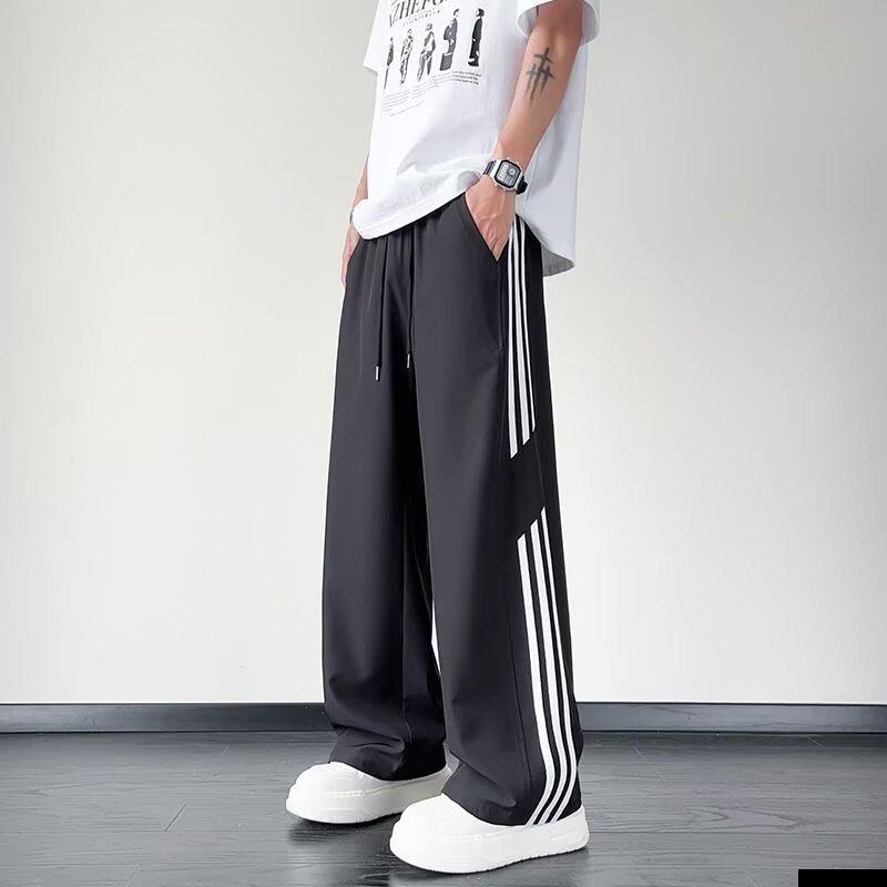 Striped Sweatpants Boys' Autumn Trendy Brand Design Sports Pants High Street Versatile Pants