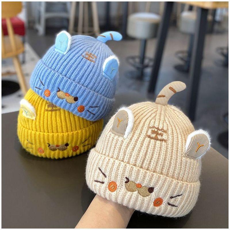 Baby Knit Hat Winter Warmth Soft Woolen Cap Baby Girls And Boys