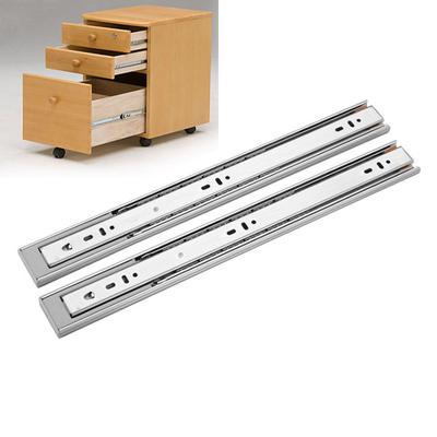 2Pcs 10-20" Metal Buffer Mute Drawer Slides Soft Close Drawer Track Rail Sliding Three-Section Cabinet Slides Furniture Hardware