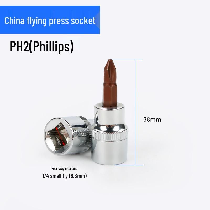 Screwdriver Socket Set: 1/4 Inch (6.3mm) Hex, Cross, Slotted, Pozi, Torx Bits