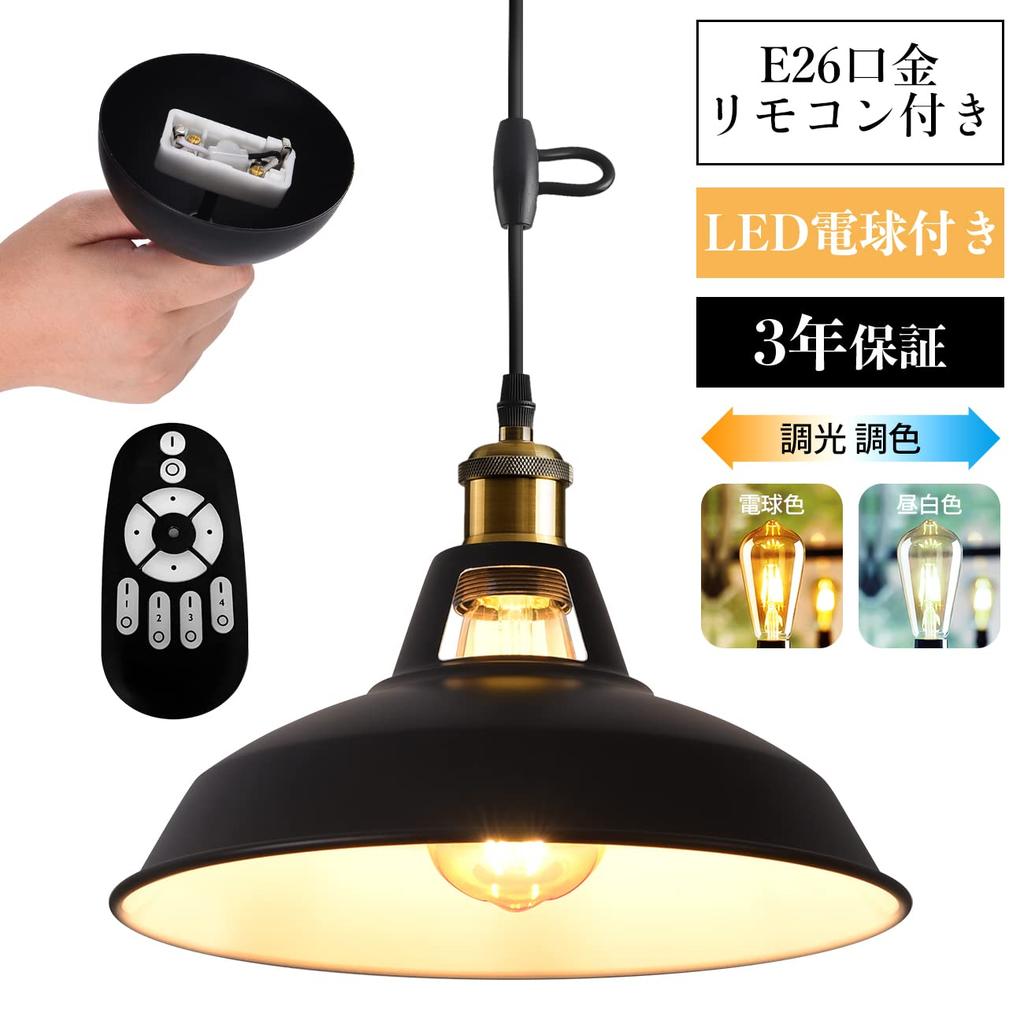 LVWIT Pendant E26 31cm Antique Retro Includes LED Bulb Color Temperature Edison 6W Power Remote 60cm Adjustable Interior Ceiling Cool Warm Night Retro